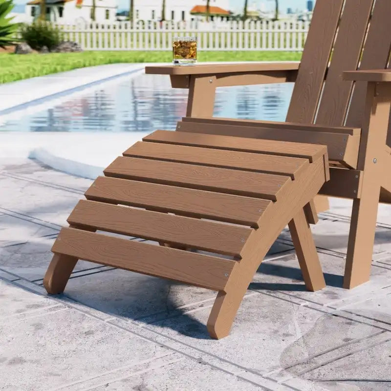 Chaise Adirondack pliante d'extérieur WINSOON 2 pièces toutes saisons en HIPS avec ottoman