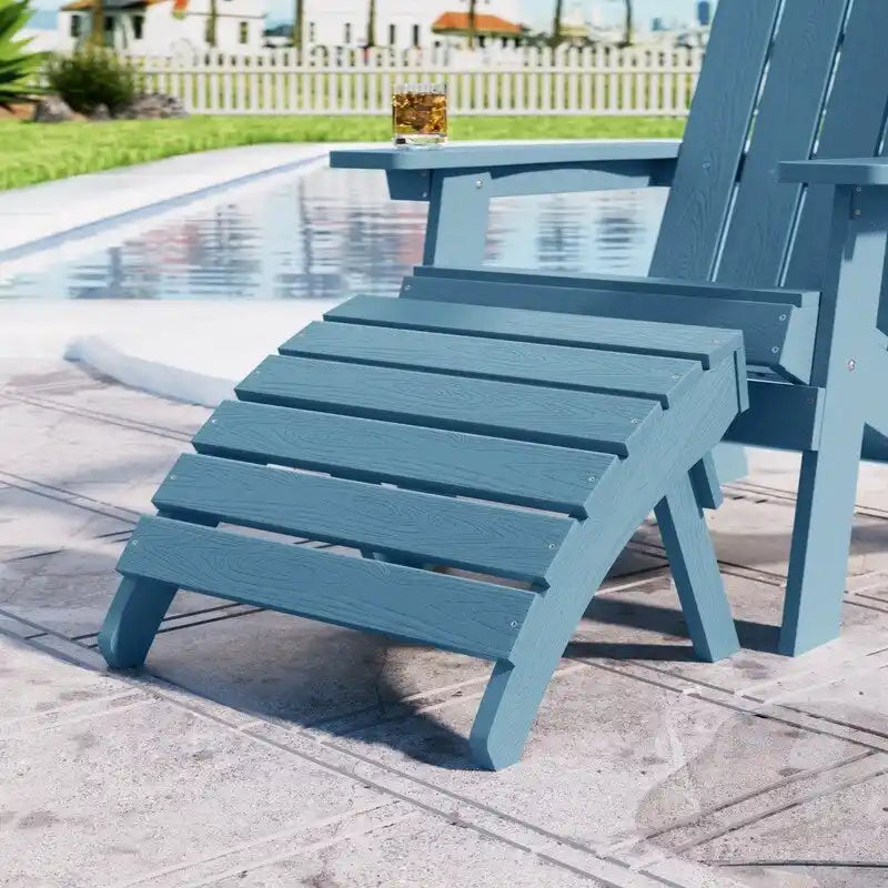 Chaise Adirondack pliante d'extérieur WINSOON 2 pièces toutes saisons en HIPS avec ottoman