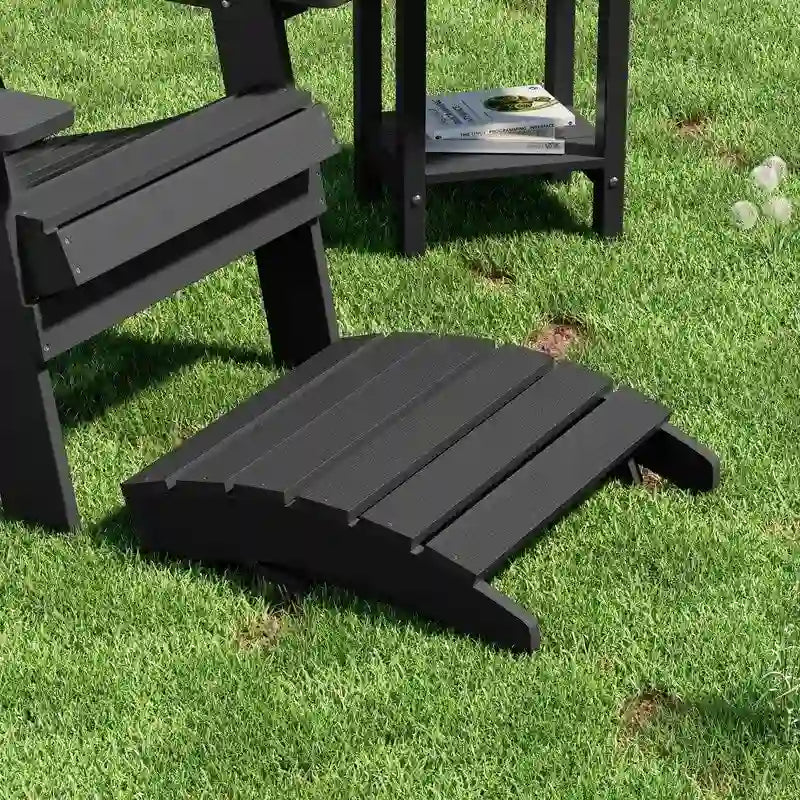 Chaise Adirondack pliante d'extérieur WINSOON 2 pièces toutes saisons en HIPS avec ottoman