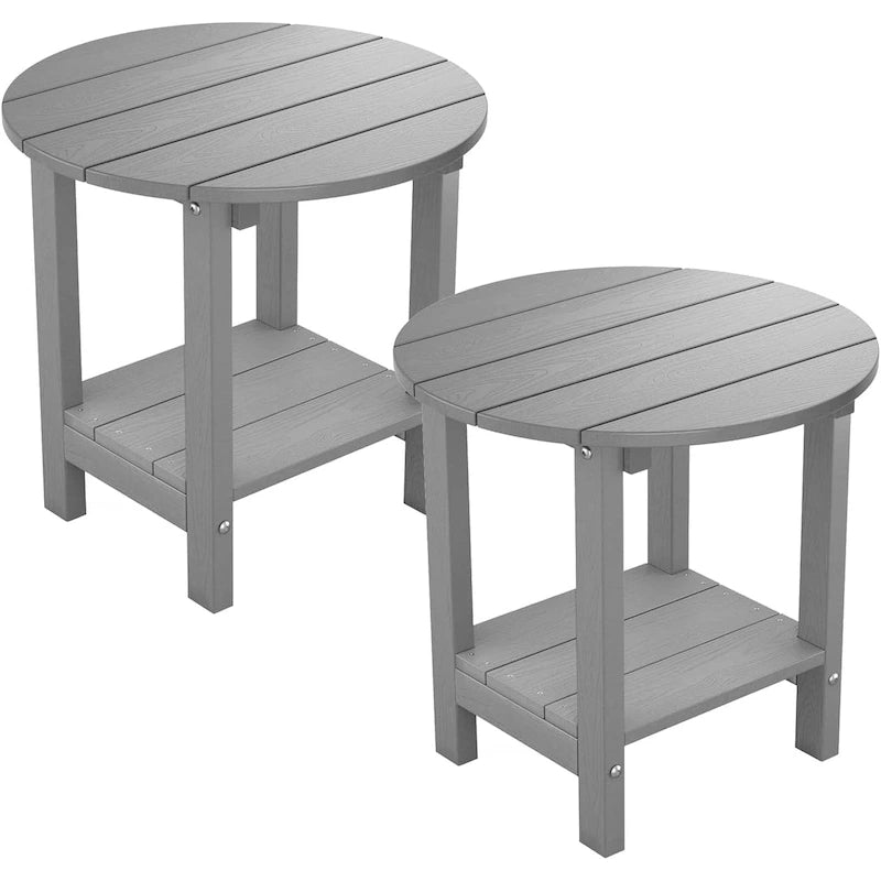 WINSOON HIPS Toutes Saisons Tables d'Appoint Extérieures à 2 Niveaux Adirondack, Lot de 2