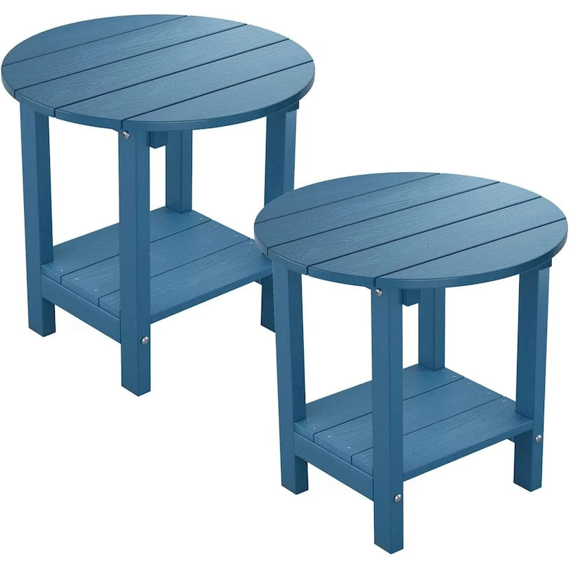 WINSOON HIPS Toutes Saisons Tables d'Appoint Extérieures à 2 Niveaux Adirondack, Lot de 2