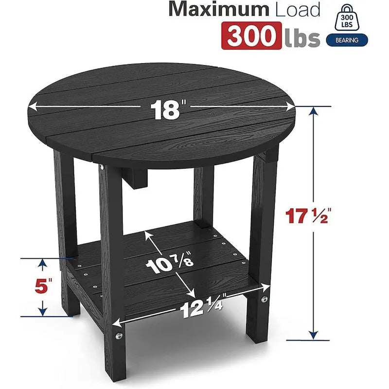 WINSOON HIPS Toutes Saisons Tables d'Appoint Extérieures à 2 Niveaux Adirondack, Lot de 2