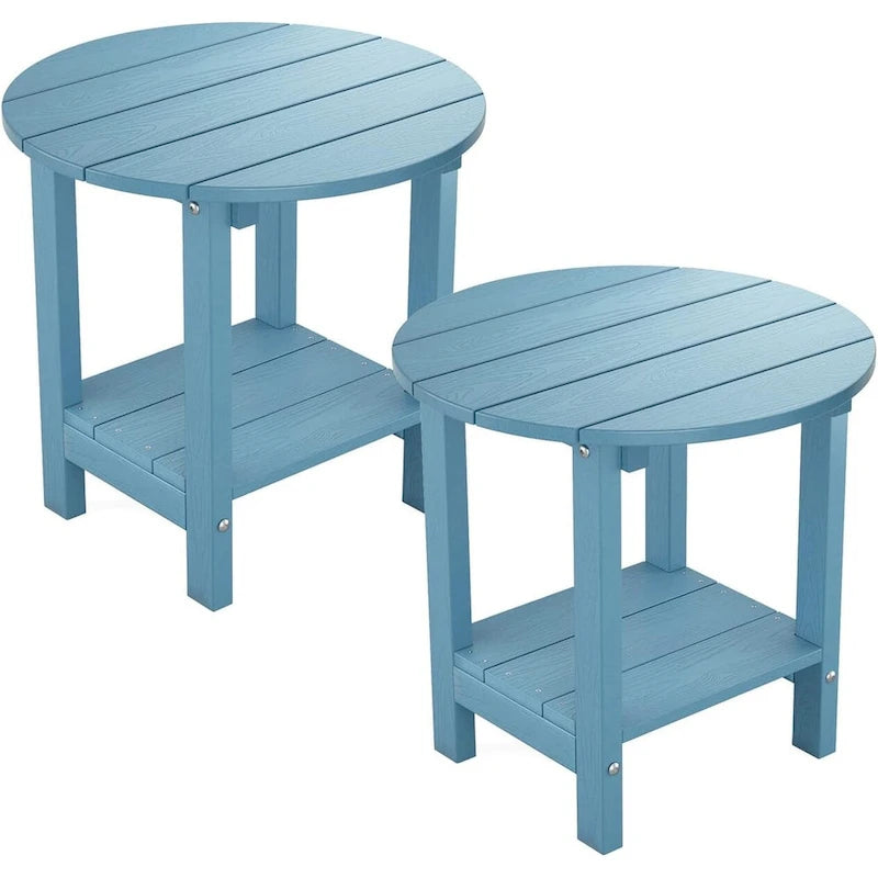 WINSOON HIPS Toutes Saisons Tables d'Appoint Extérieures à 2 Niveaux Adirondack, Lot de 2