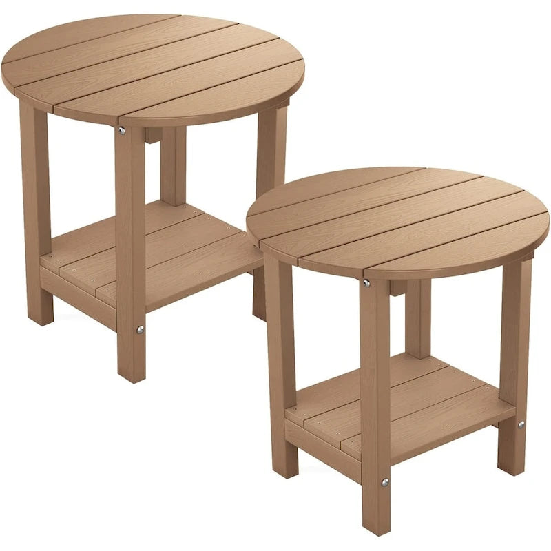 WINSOON HIPS Toutes Saisons Tables d'Appoint Extérieures à 2 Niveaux Adirondack, Lot de 2