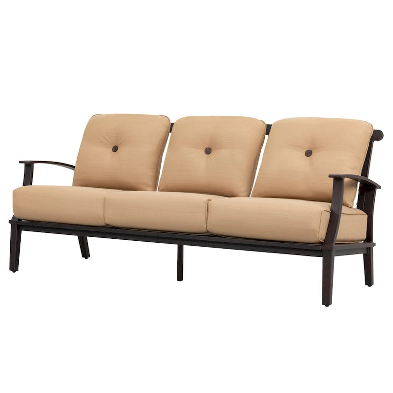 Ensemble de conversation d'extérieur 4 pièces avec coussins, structure en aluminium, beige