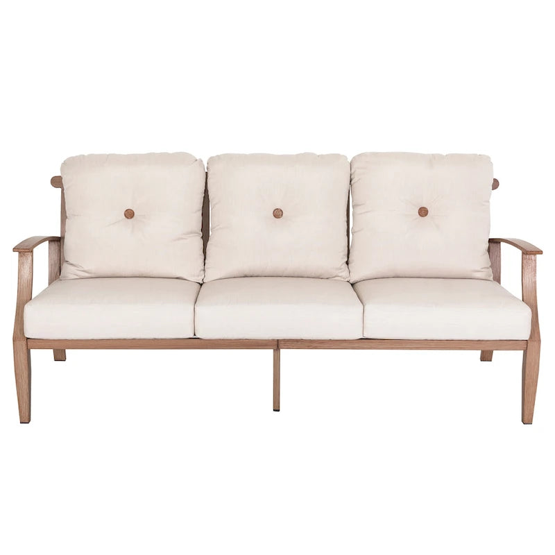 Ensemble de conversation d'extérieur 4 pièces avec coussins, structure en aluminium, beige