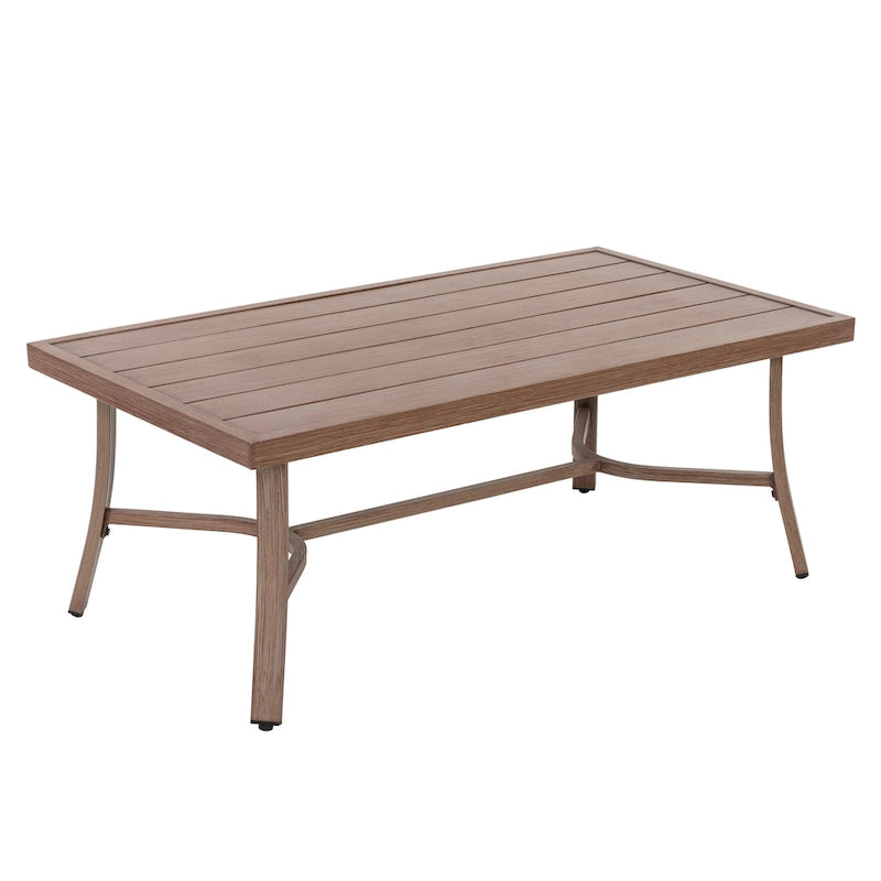 Ensemble de conversation d'extérieur 4 pièces avec coussins, structure en aluminium, beige