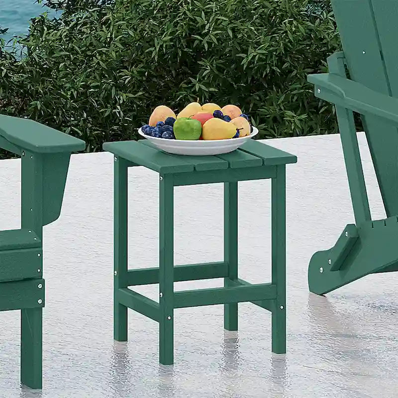 Table d'appoint carrée d'extérieur toutes saisons en PEHD Laguna Polytrends