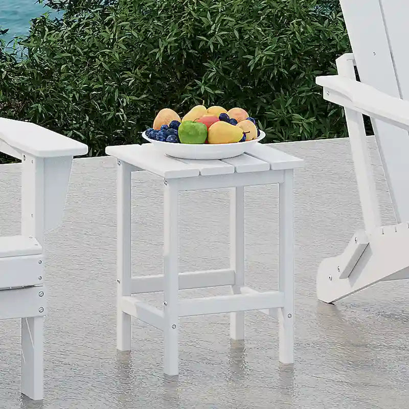 Table d'appoint carrée d'extérieur toutes saisons en PEHD Laguna Polytrends