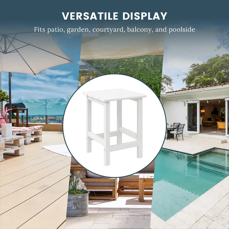 Table d'appoint carrée d'extérieur toutes saisons en PEHD Laguna Polytrends