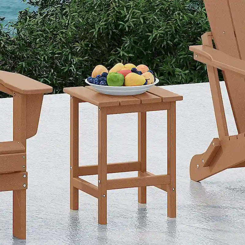 Table d'appoint carrée d'extérieur toutes saisons en PEHD Laguna Polytrends