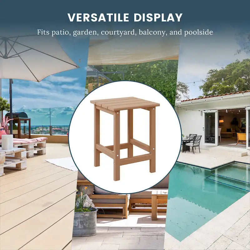 Table d'appoint carrée d'extérieur toutes saisons en PEHD Laguna Polytrends