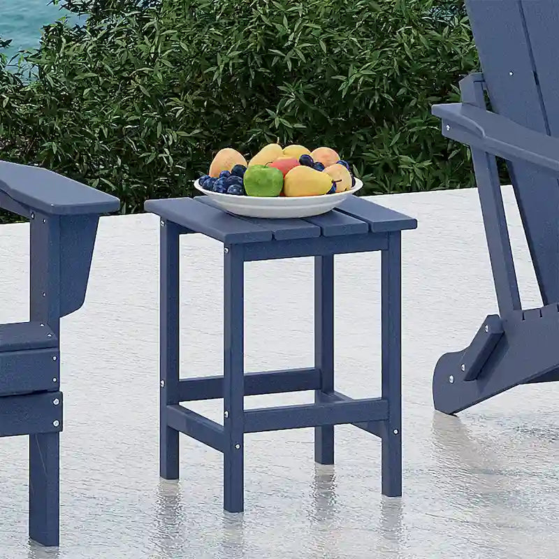 Table d'appoint carrée d'extérieur toutes saisons en PEHD Laguna Polytrends