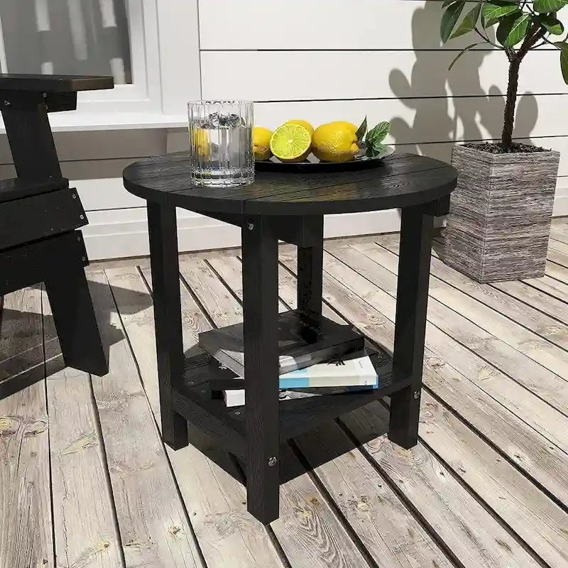 WINSOON Tables d'appoint d'extérieur en HIPS toutes saisons, tables Adirondack à 2 niveaux, tables d'appoint 45,7 cm