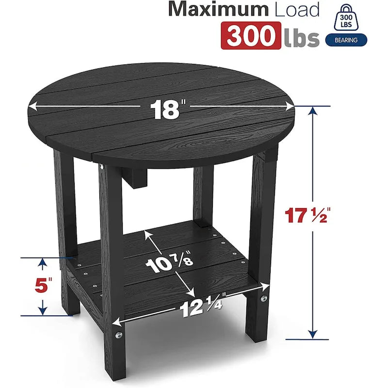 WINSOON Tables d'appoint d'extérieur en HIPS toutes saisons, tables Adirondack à 2 niveaux, tables d'appoint 45,7 cm