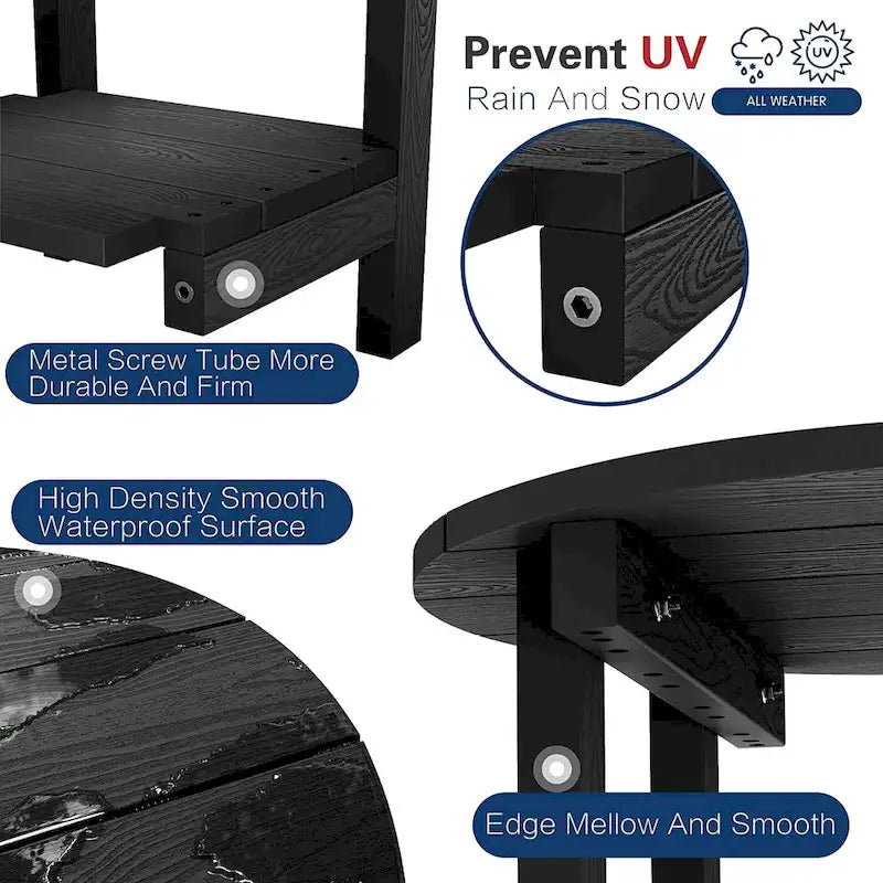 WINSOON Tables d'appoint d'extérieur en HIPS toutes saisons, tables Adirondack à 2 niveaux, tables d'appoint 45,7 cm