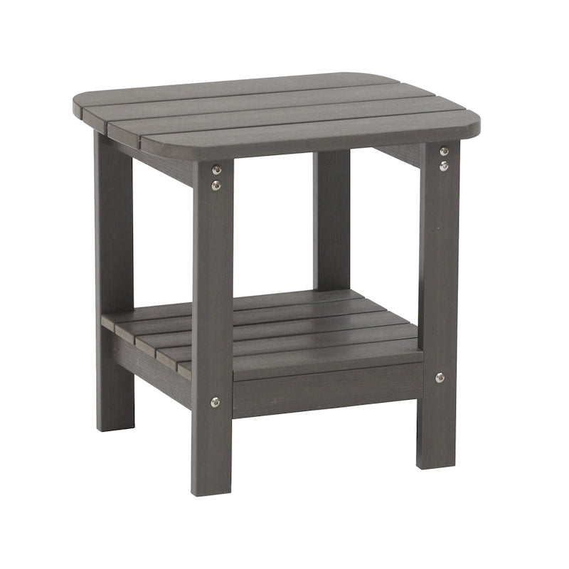 Clihome HIPS Table d'appoint double en résine pour l'extérieur