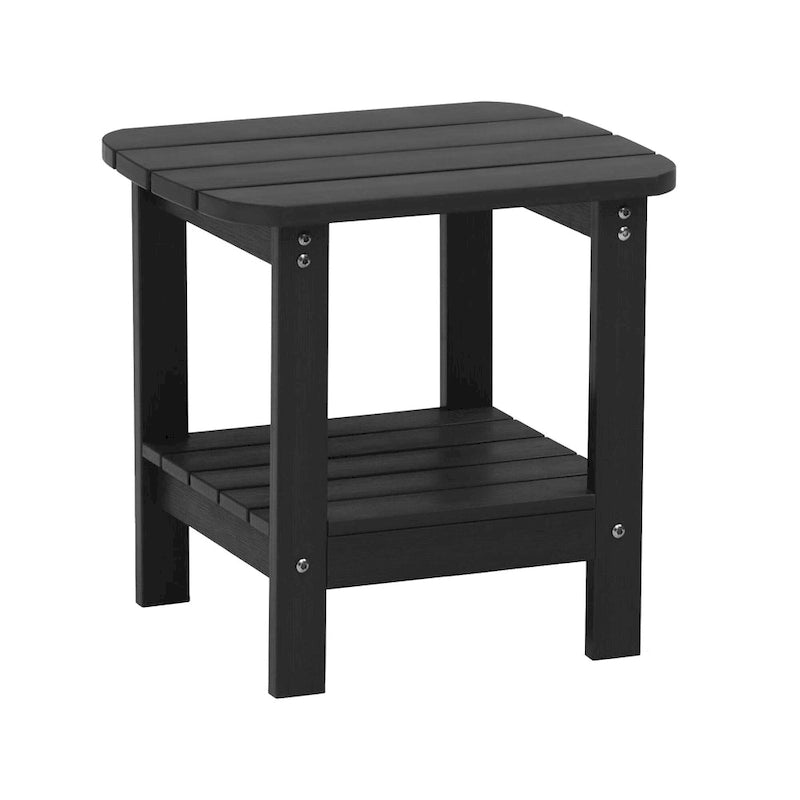 Clihome HIPS Table d'appoint double en résine pour l'extérieur