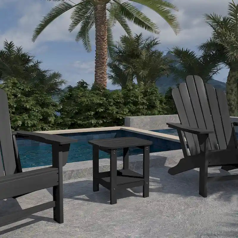 Clihome HIPS Table d'appoint double en résine pour l'extérieur