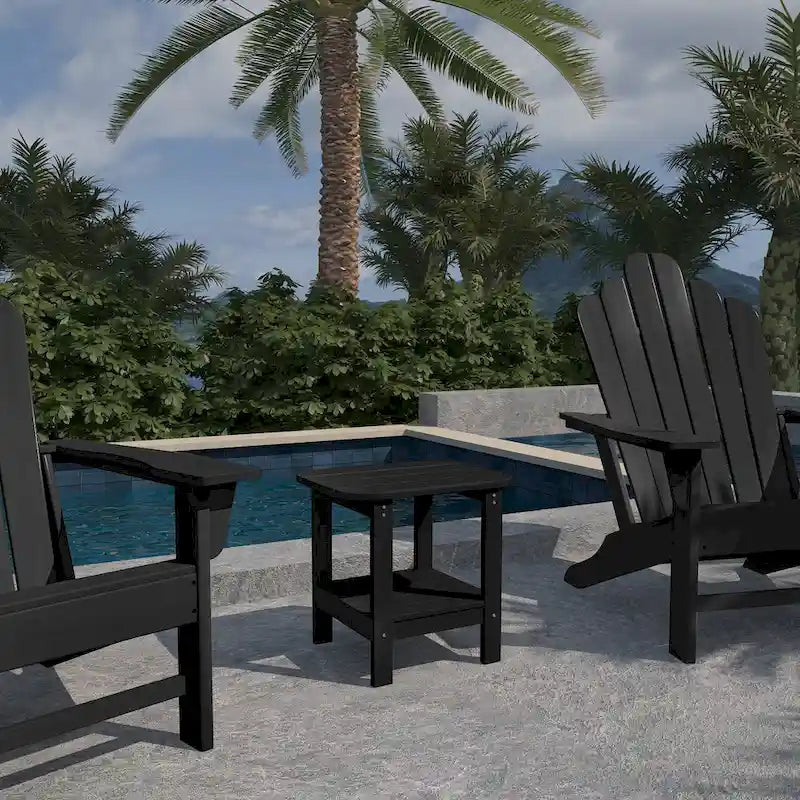 Clihome HIPS Table d'appoint double en résine pour l'extérieur