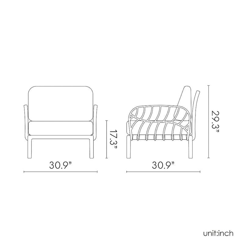 Fauteuil de club toutes saisons en résine Laurel avec coussins