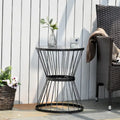 Table d'appoint Outsunny en acier de 40,6 cm, table d'appoint au design en forme de sablier, table d'appoint pour une utilisation extérieure et intérieure