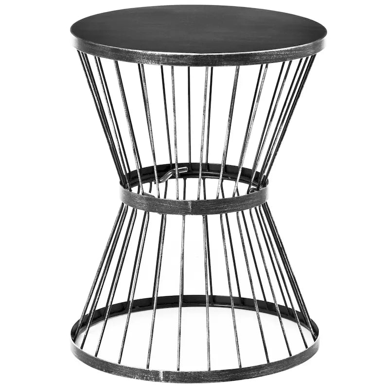 Table d'appoint Outsunny en acier de 40,6 cm, table d'appoint au design en forme de sablier, table d'appoint pour une utilisation extérieure et intérieure