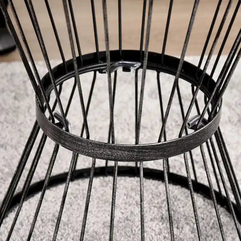 Table d'appoint Outsunny en acier de 40,6 cm, table d'appoint au design en forme de sablier, table d'appoint pour une utilisation extérieure et intérieure