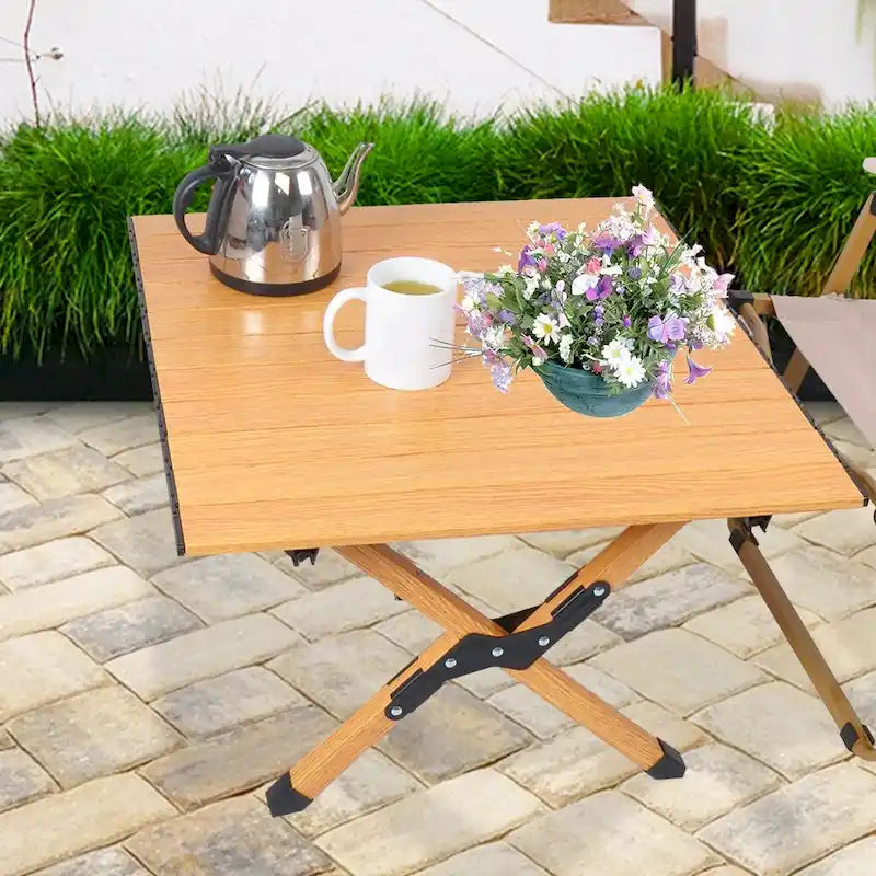 Table de camping pliante en métal, portable, de pique-nique, pour l'extérieur