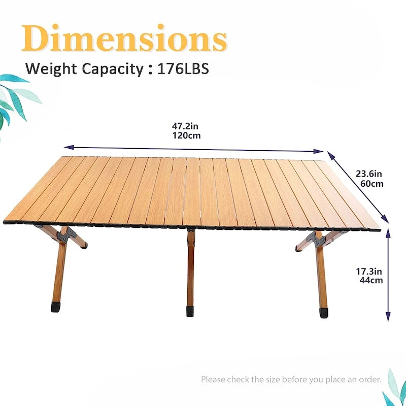 Table de camping pliante en métal, portable, de pique-nique, pour l'extérieur