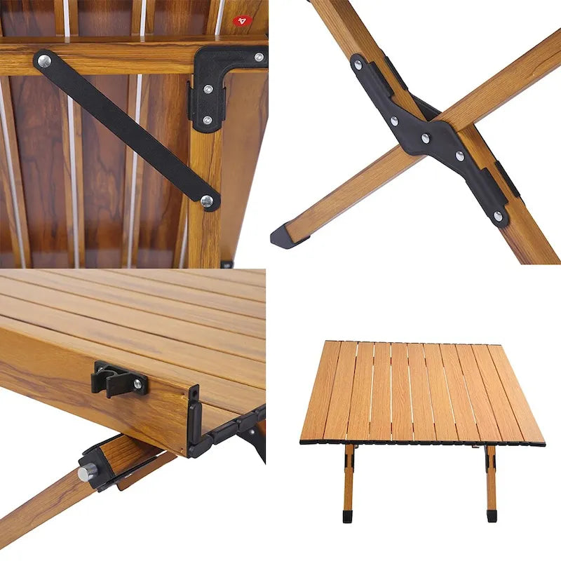 Table de camping pliante en métal, portable, de pique-nique, pour l'extérieur