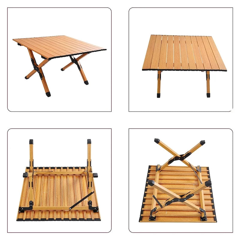 Table de camping pliante en métal, portable, de pique-nique, pour l'extérieur