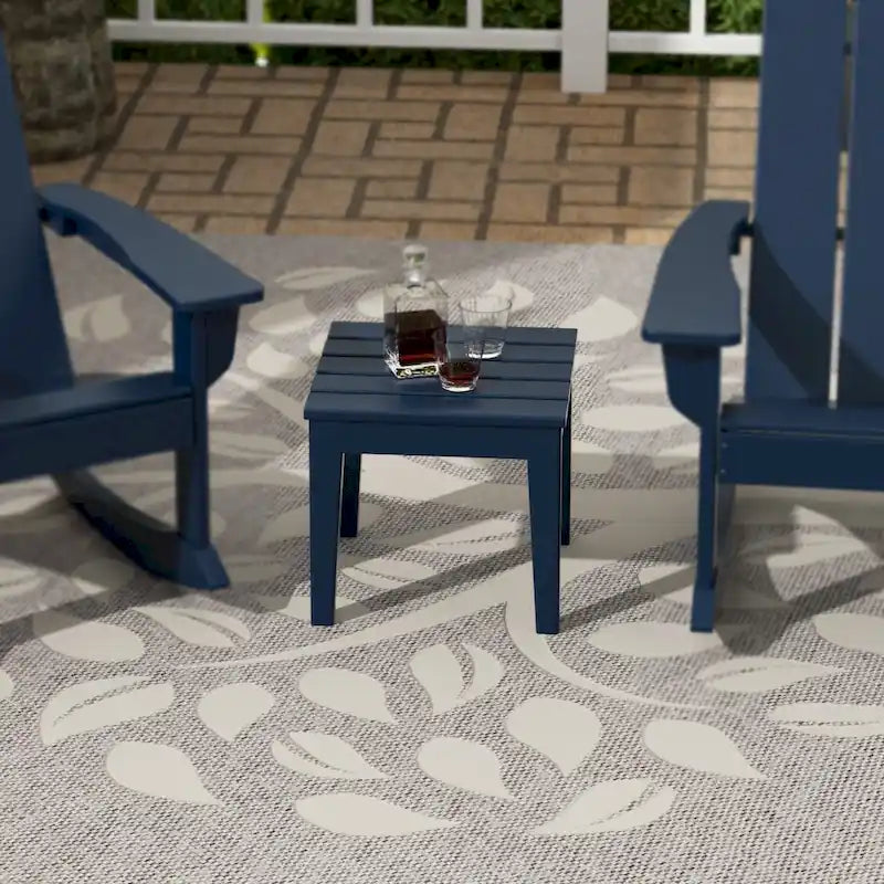 Polytrends Shoreside Table d'appoint carrée moderne à 18 côtés en PEHD écologique et tout temps