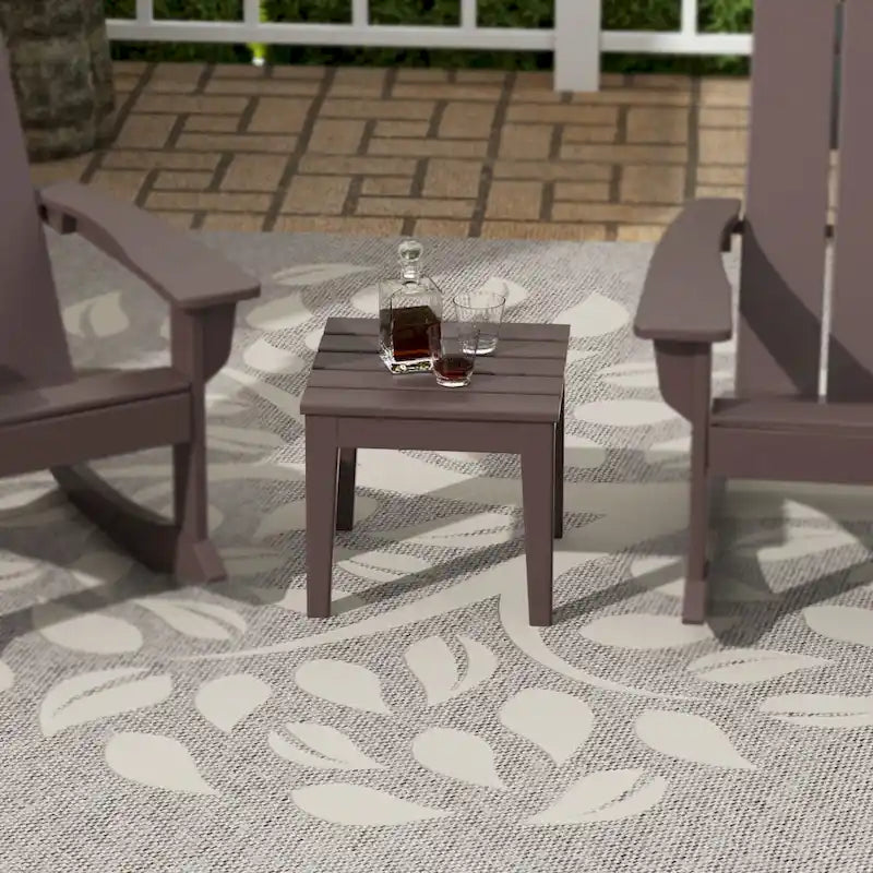 Polytrends Shoreside HDPE Eco-Friendly All Weather Square Modern 18 Side Table
