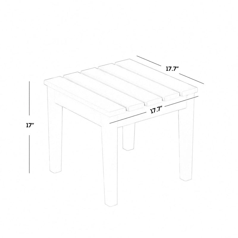 Polytrends Shoreside Table d'appoint carrée moderne à 18 côtés en PEHD écologique et tout temps