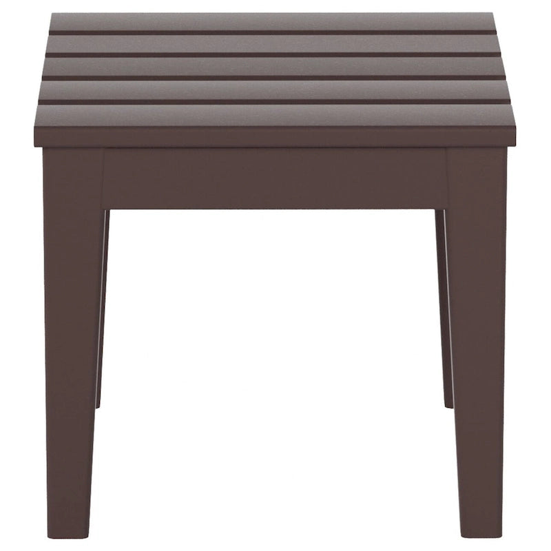 Polytrends Shoreside Table d'appoint carrée moderne à 18 côtés en PEHD écologique et tout temps