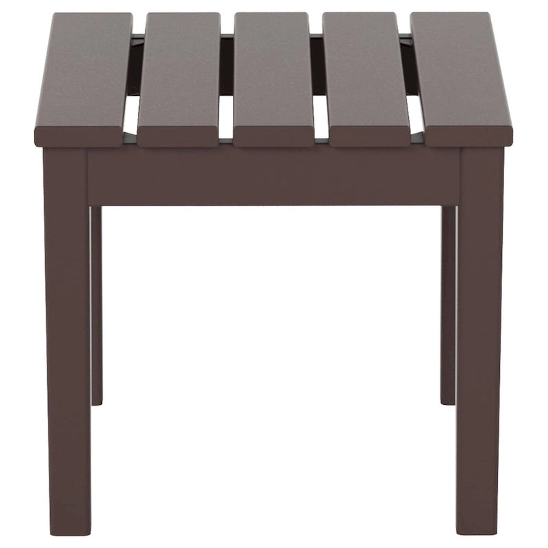 Polytrends Shoreside Table d'appoint carrée moderne à 18 côtés en PEHD écologique et tout temps