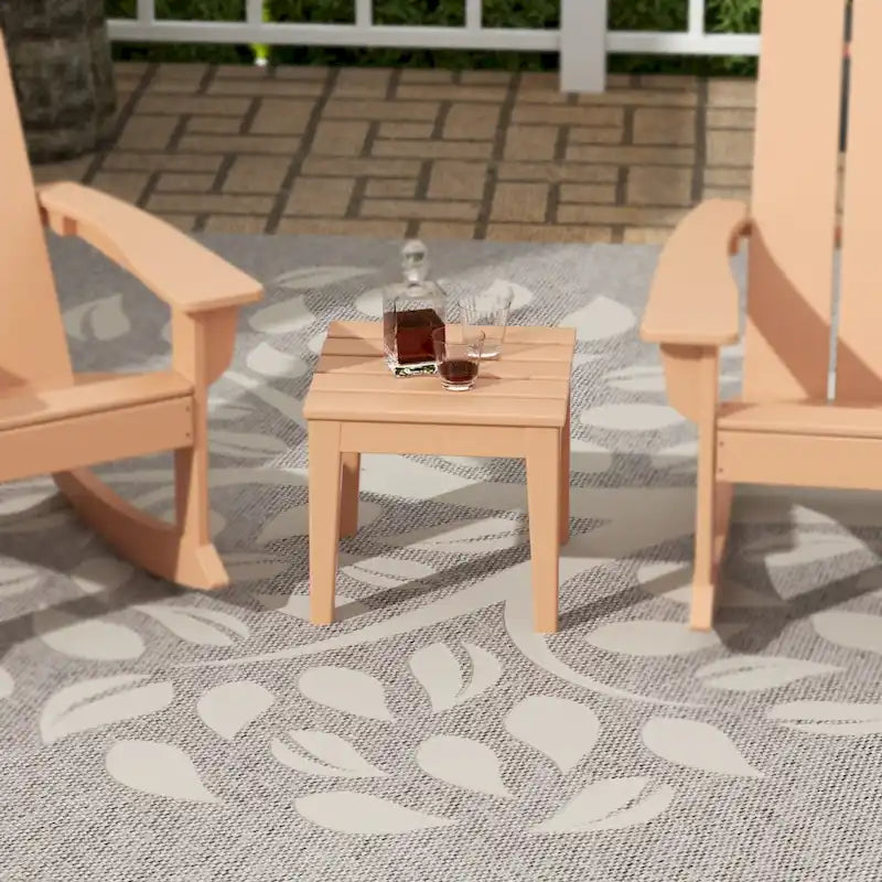 Polytrends Shoreside Table d'appoint carrée moderne à 18 côtés en PEHD écologique et tout temps