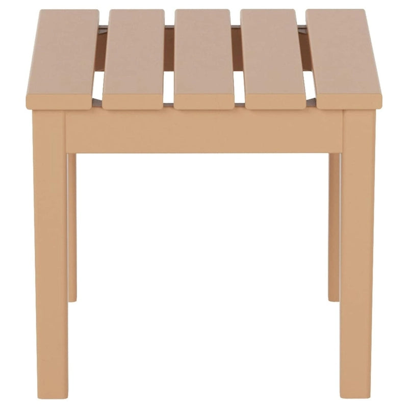 Polytrends Shoreside Table d'appoint carrée moderne à 18 côtés en PEHD écologique et tout temps