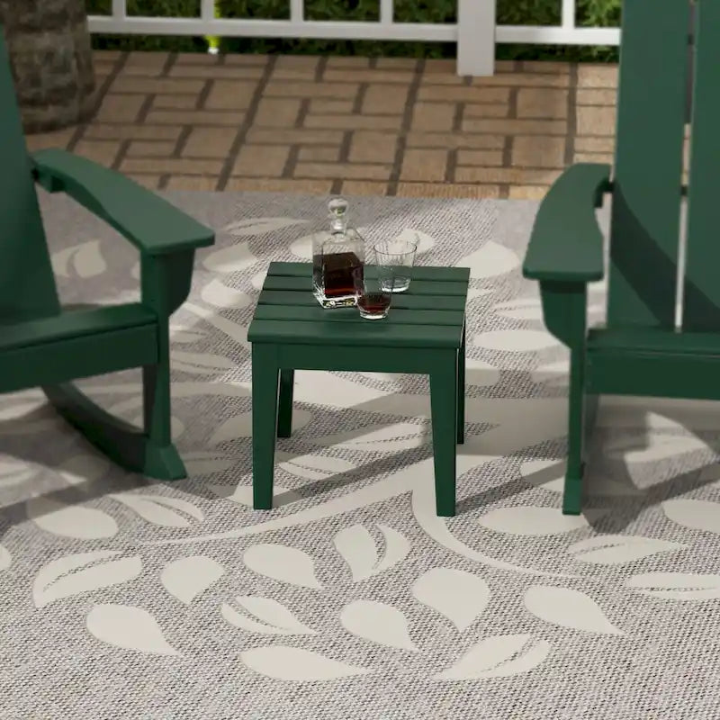 Polytrends Shoreside Table d'appoint carrée moderne à 18 côtés en PEHD écologique et tout temps