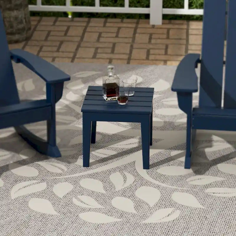 Polytrends Shoreside Table d'appoint carrée moderne à 18 côtés en PEHD écologique et tout temps