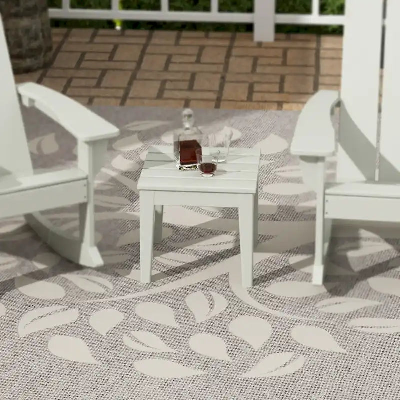Polytrends Shoreside Table d'appoint carrée moderne à 18 côtés en PEHD écologique et tout temps