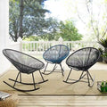 Corvus Sarcelles Modern Wicker Patio Rocking Bistro Chairs (Set of 2)