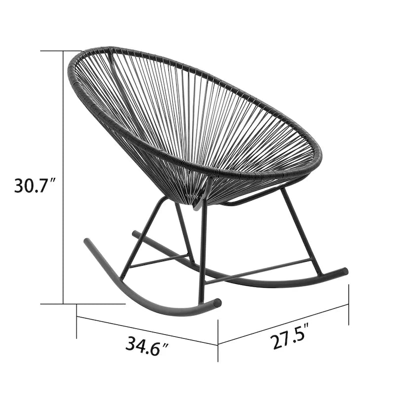 Chaises de bistrot à bascule d'extérieur modernes en osier Corvus Sarcelles (lot de 2)