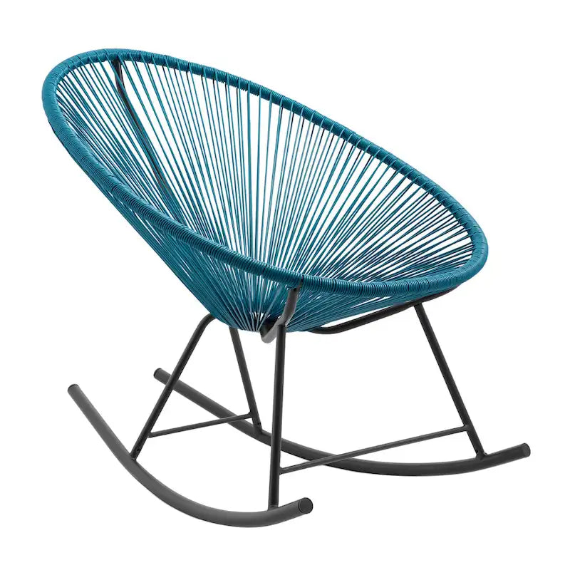 Chaises de bistrot à bascule d'extérieur modernes en osier Corvus Sarcelles (lot de 2)