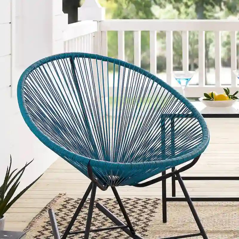 Chaises de bistrot à bascule d'extérieur modernes en osier Corvus Sarcelles (lot de 2)