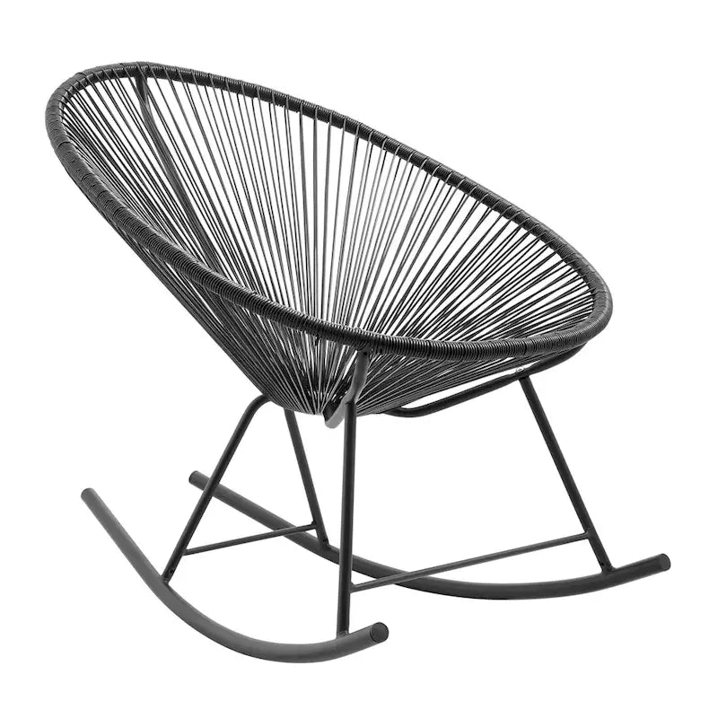 Chaises de bistrot à bascule d'extérieur modernes en osier Corvus Sarcelles (lot de 2)