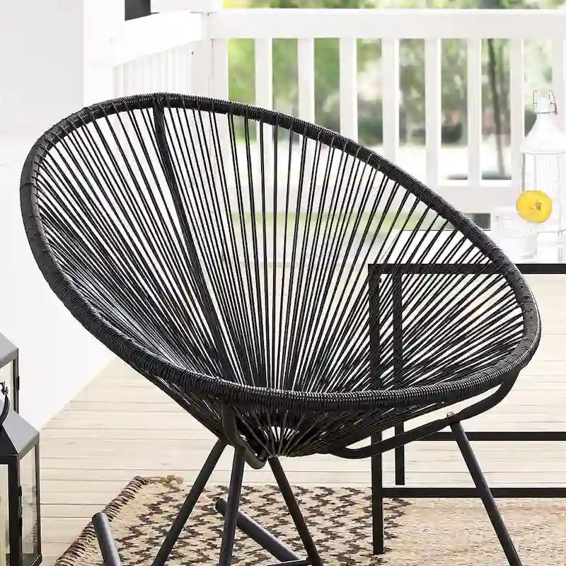 Chaises de bistrot à bascule d'extérieur modernes en osier Corvus Sarcelles (lot de 2)