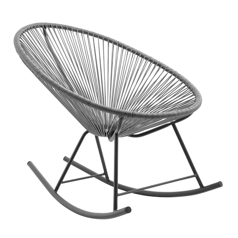 Chaises de bistrot à bascule d'extérieur modernes en osier Corvus Sarcelles (lot de 2)