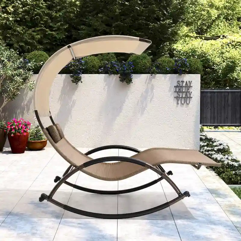 Pellebant Chaise Longue Double Extérieure Balancelle Hamac avec Auvent - N/A